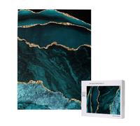 Teal Emerald Marble L And Scapes,500 Pieces Wooden Jigsaw Family Game Jigsaw Puzzles for Adults Teens