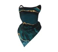 Teal Emerald Marble L And Scapes Windproof Mask,Neck Gaiter Winter Motorcycle Face Cover