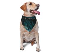 Teal Emerald Marble L And ScapesDog Bandanas Cat Puppy Scarfs Washable Pet Handkerchief