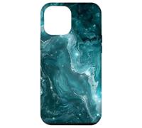 Teal Fluid Art Abstract - Modern Blue Marble Design Case for iPhone 12 Pro Max