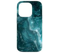 Teal Fluid Art Abstract - Modern Blue Marble Design Case for iPhone 14 Pro