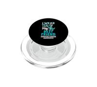 Teal For My Best Friend Cervical Cancer Awareness Dinosaur PopSockets PopGrip for MagSafe
