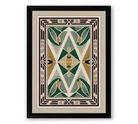 Teal Geometric Diamond Art Deco Framed Wall Art Print A2 (59.4×42cm) Black, Wall Decor for Living Room, Bedroom, Office & Home, Ready to Hang, Art Gift