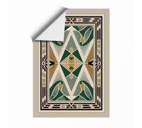 Teal Geometric Diamond Art Deco Unframed Wall Art Print A3 (42×29.7cm), Wall Decor for Living Room, Bedroom, Office & Home, Art Gift