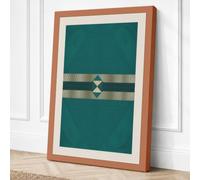 Teal Geometry Minimalist Canvas Wall Art Print 36x24 Inch (91 x 61 cm)