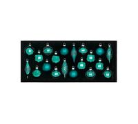 Teal Glass Baubles, 20 Pack