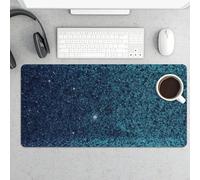Teal Glitter Gaming Mouse Pad 12x24 Inch Desk Pad Protector Waterproof Non-Slip Rubber Base Keyboard Mat Extra Large Desktop Mat for Office Home Computer Laptop Table Accessory