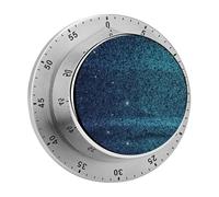 Teal Glitter Timer,Chef Cooking Timer Clock, Countdown Reminder No Batteries Required- Exquisite Stainless Steel Body for Exercise Outdoors