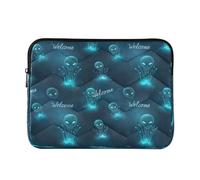 Teal Glowing Aliens Laptop Case Sleeve, Waterproof Laptop Protective Case 15.6 Inch for Women