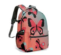 Teal Gold Butterfly Marble Backpack 16 Inch Elegant Luxury Art Deco Print Rucksack for Travel Commute Fashion Bag (15)
