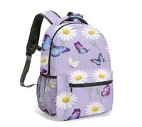 Teal Gold Butterfly Marble Backpack 16 Inch Elegant Luxury Art Deco Print Rucksack for Travel Commute Fashion Bag (10)