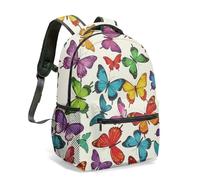 Teal Gold Butterfly Marble Backpack 16 Inch Elegant Luxury Art Deco Print Rucksack for Travel Commute Fashion Bag (14)