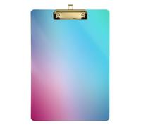 Teal Gradient Blue Pink Colorful Blurred Paper Clip Board Acrylic Cute for Personalised Notes for Teachers Size 9x12