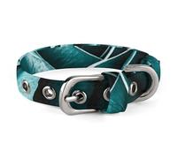 Teal Gray Rose Dog Collar Adjustable Soft and Comfortable Puppy Collars with Metal Buckle Pet Collar for Small Medium Pet