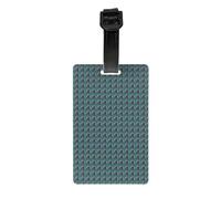 Teal Gray Rose Flower Print Luggage Tags for Suitcases Waterproof Backpack Labels Family Travel Essentials
