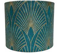 Teal Green Art Deco Lampshade Ceiling Light Shade Gold Vintage Retro Home Accessories