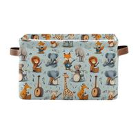 Teal Green Fox Elephant Storage Basket Storage Bin Collapsible Closet Organizing Storage Cubes for Home Cloth with Handle 2 Pack