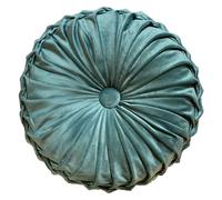 (Teal Green) Round Cushion HOLLAND PLUSH Velvet Chic Filled