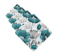 Teal Grey and White Floral Car Air Freshener Cards for Women Men 4 Pack Cute Car Accessories Long Lasting Scent Car Diffuser Hanging Auto Aromatherapy Tablets Car Fresheners Gifts