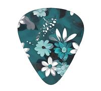 Teal grey and white floral the 12-piece guitar picks include three picks: thin, medium and heavy. suitable for electric, acoustic and bass guitars of all strengths