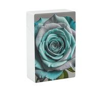 Teal Grey Rose Cigarette Case 85mm King Size, Crushproof Plastic Cigarette Box Holder for Men Women Cigar Protective Cover Waterproof Cigarettes Holder 20 Capacity