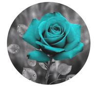 Teal Grey Rose Jigsaw Puzzle Challenging Round Animals Puzzle Wooden Jigsaw Puzzles for Adults Families 195 PCS