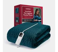 VonHaus Heated Throw Blanket - Electric Over Throw Fleece Blanket with Digital Control - Large Size 160 x 130cm, 9 Heat Settings, 9 Hour Timer, Safety Shut Off, Machine Washable, Soft Material