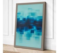 Teal Horizons Minimalist Canvas Wall Art Print 24x16 Inch | Ready to Hang, Gallery Wrapped, Fade-Resistant Inks, Securely Packaged, UK Made