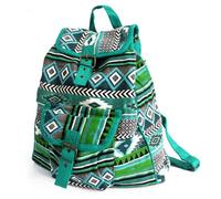 Teal Jacquard Backpack - Ethnic Travel & Casual Bag For Women