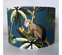 Teal Jungle Monkey & Palm Trees Ceiling Light Shade or Table Lampshade (Large Ceiling 30cmD x 20cmH)