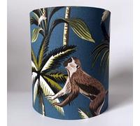 Teal Jungle Monkey & Palm Trees Ceiling Light Shade or Table Lampshade (Medium Table 18cmD x 21cm H)