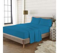 (Teal, King) Extra Deep Flannelette Fitted Sheet 100% Brushed Cotton 40cm Deep Fitted Bed Sheet