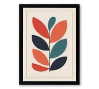 Teal Leaf Ascendant Botanical Framed Wall Art Print A3 (42×29.7cm) Black, Wall Decor for Living Room, Bedroom, Office & Home, Ready to Hang, Art Gift
