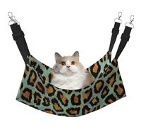 Teal Leopard Chic Animal Print,Cat Hanging Hammock Soft Double Sided Hanging Bed for Small Dogs Pet,L
