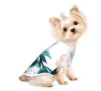 Teal Lily print Dog Clothes T Shirts for Small Dogs Breathable Puppy Kitten Dog Shirts for Pet Dogs Cats