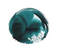Teal Lily Print Shower Cap, Lined Shower Cap For Women Reusable, Double Layer Waterproof Bath Cap