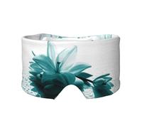 Teal Lily Print Sleep Eye and Ear Muffs Mask - Soft & Breathable, Ideal for Travel, Meditation, and Nighttime Use