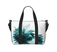 Teal Lily Print Travel Duffel Bags Weekender for Women,Lightweight Carry On Bag,Personal Item Bag
