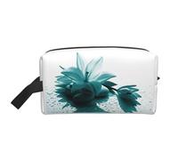 Teal Lily Printed Travel Organizer Bag, High Density Storage Case with Protective Foam for Electronics