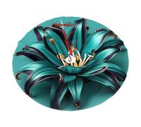 Teal Lily Printing Christmas Tree Skirt Decorations Trees Skirts Xmas Cover For Party Mat Winter Home Decoration