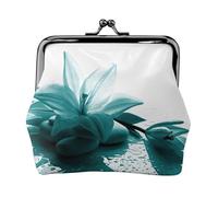 Teal Lily Small Makeup Bag for Purse, Mini Portable Cosmetic Bags, for Gym and Daily Use