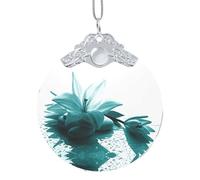 Teal Lily Xmas Ornament, Hanging Ornaments For Christmas Tree Holiday Decor Creative Gifts
