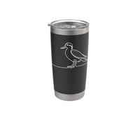 Teal Line Art Birdwatcher Stainless Steel Insulated Tumbler