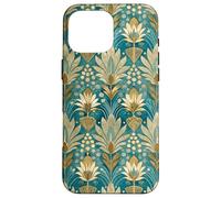 Teal Lotus Floral Style Design, Elegant Teal Flower Art Case for iPhone 16 Pro Max