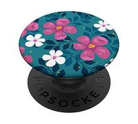 Teal Maldive Blue Green - Cute Floral Leaves Flowers Design PopSockets Swappable PopGrip