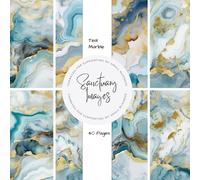 Teal Marble Scrapbooking Paper: Decorative Craft Paper Pad Supplies, Junk Journaling, Scrapbooking, & Crafting Projects - Double Sided 8.5 x 8.5"