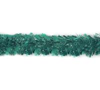Teal Metallic Tinsel Christmas Tree Decoration - Traditional Hanging Xmas Ornament (Pack of 4 (8m))