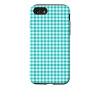 Teal Mini Gingham Cute Small Check Cottagecore Preppy Case for iPhone SE (2020) / 7/8