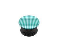 Teal Mini Gingham Cute Small Check Cottagecore Preppy PopSockets Adhesive PopGrip