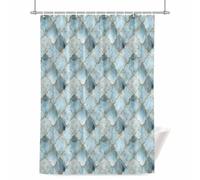 Teal Morocco Shower Curtain for Bathroom, Modern Abstract Art Contemporary Geometric Waterproof Cloth Fabric Bathroom Accessories Set with 12 Rust Proof Plastic Hooks, 72” x 96”